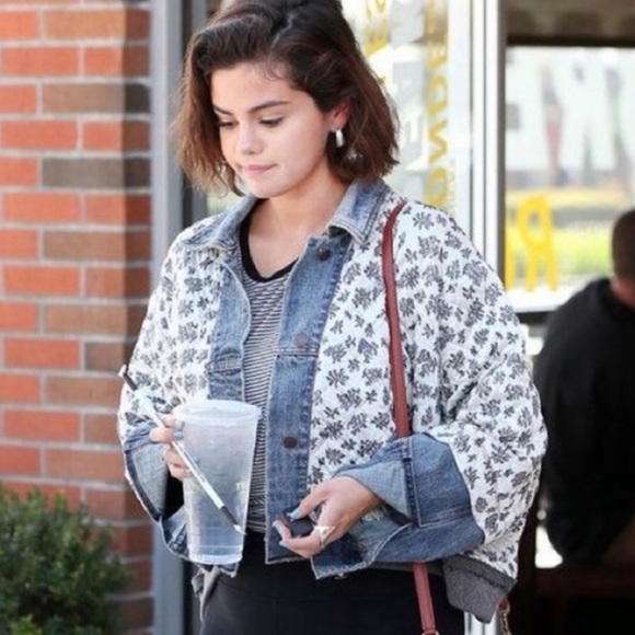 Free People Ditsy Denim Quilted Dolman Jacket Oversized - Picture 10 of 10